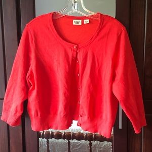 Cato Sz. 18 / 20 W Vibrant Coral Cardigan w/ Buttons